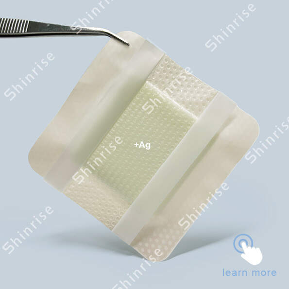 Silver Silicone Foam Dressing With Border