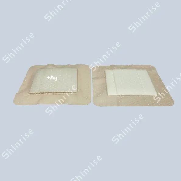 Silver Silicone Foam Dressing With Border
