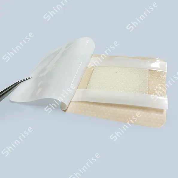 Silver Silicone Foam Dressing With Border